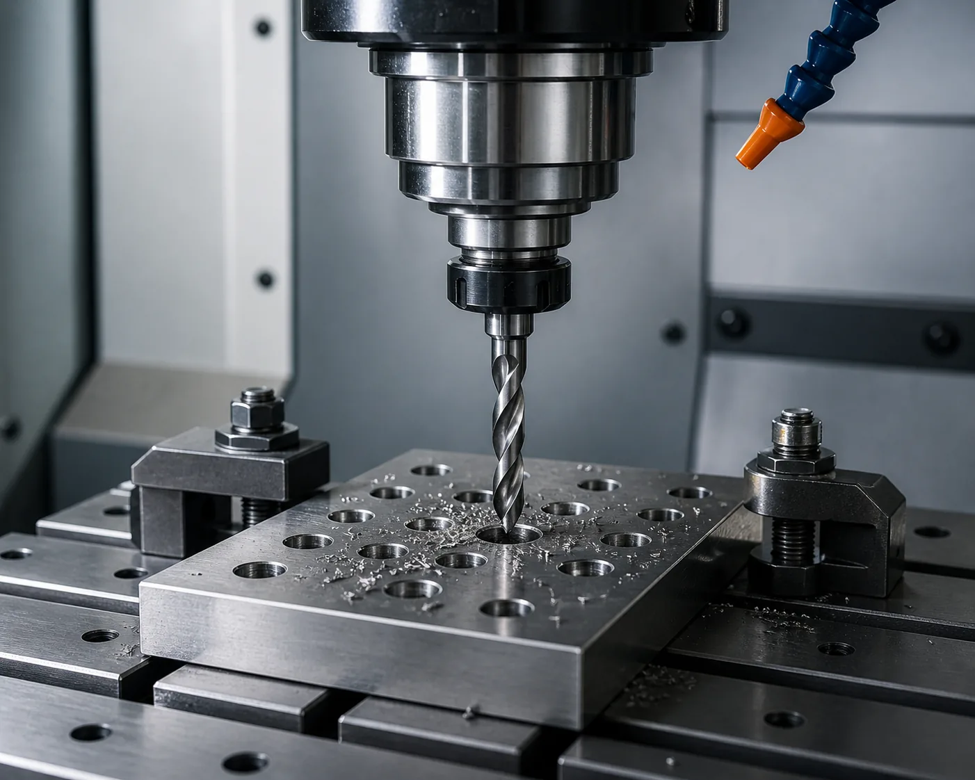 CNC drilling machine in operation