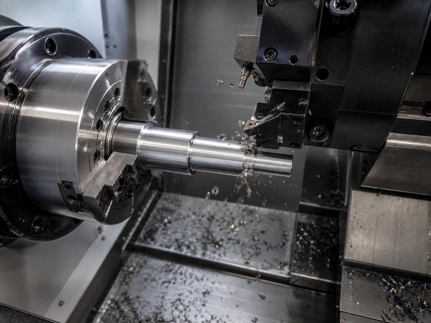 A CNC turning lathe
